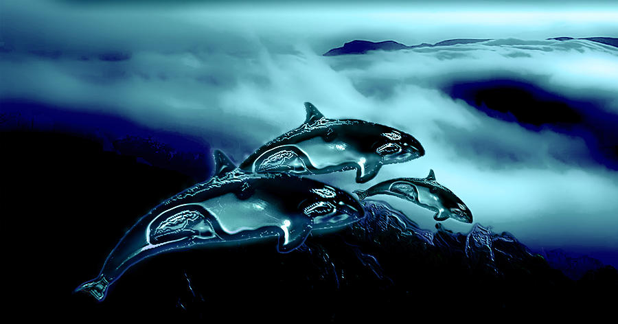 Orcas Lunares 4 Digital Art by Aldane Wynter