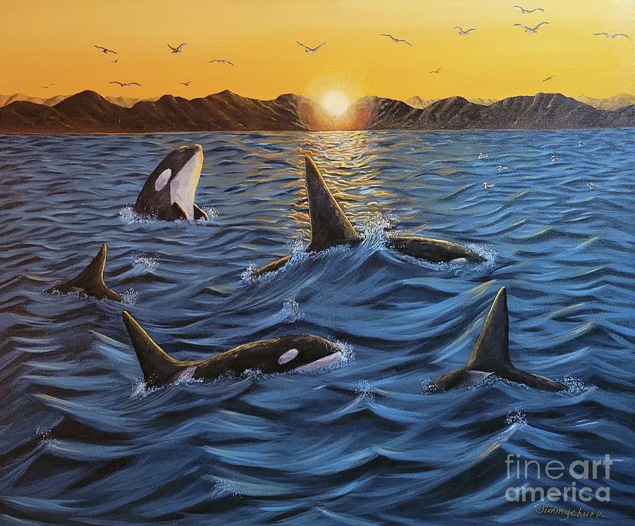 Orcas Sunset Painting by Jimmy Chuck Smith