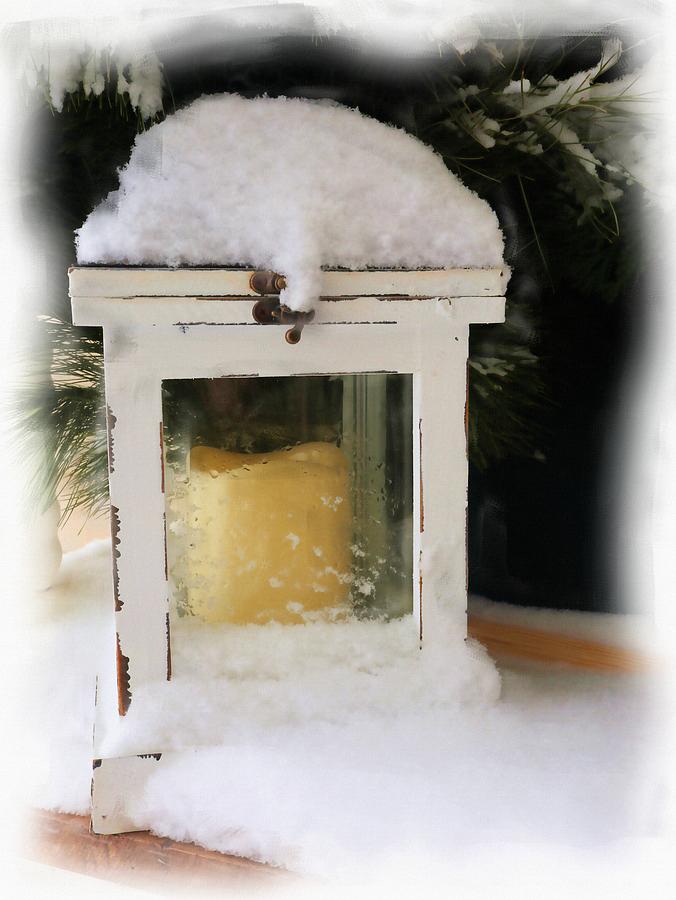Porch Decor With a Little Snow Photograph by Scott Kingery