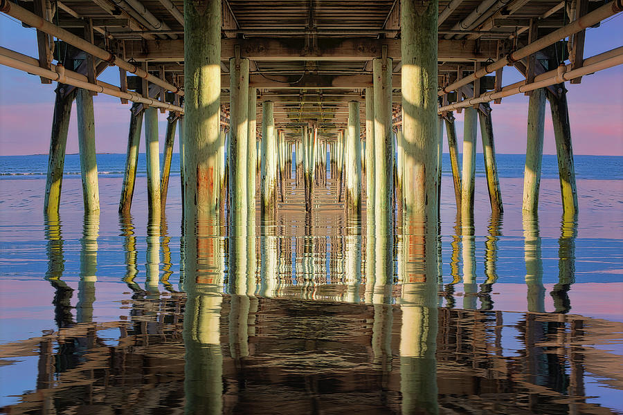 Orchard Beach Pier Mirror Photograph by Susan Candelario