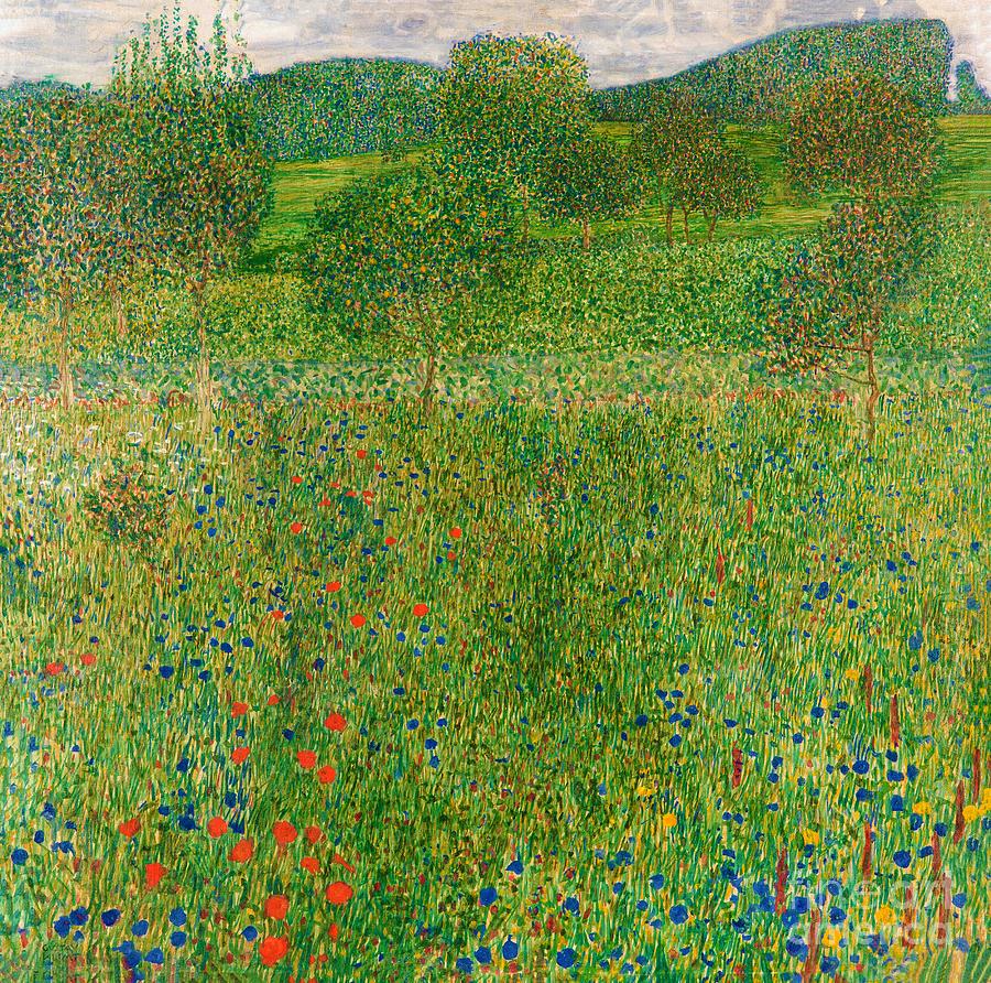 Gustav Klimt Painting - Orchard or Field of flowers by Gustav Klimt