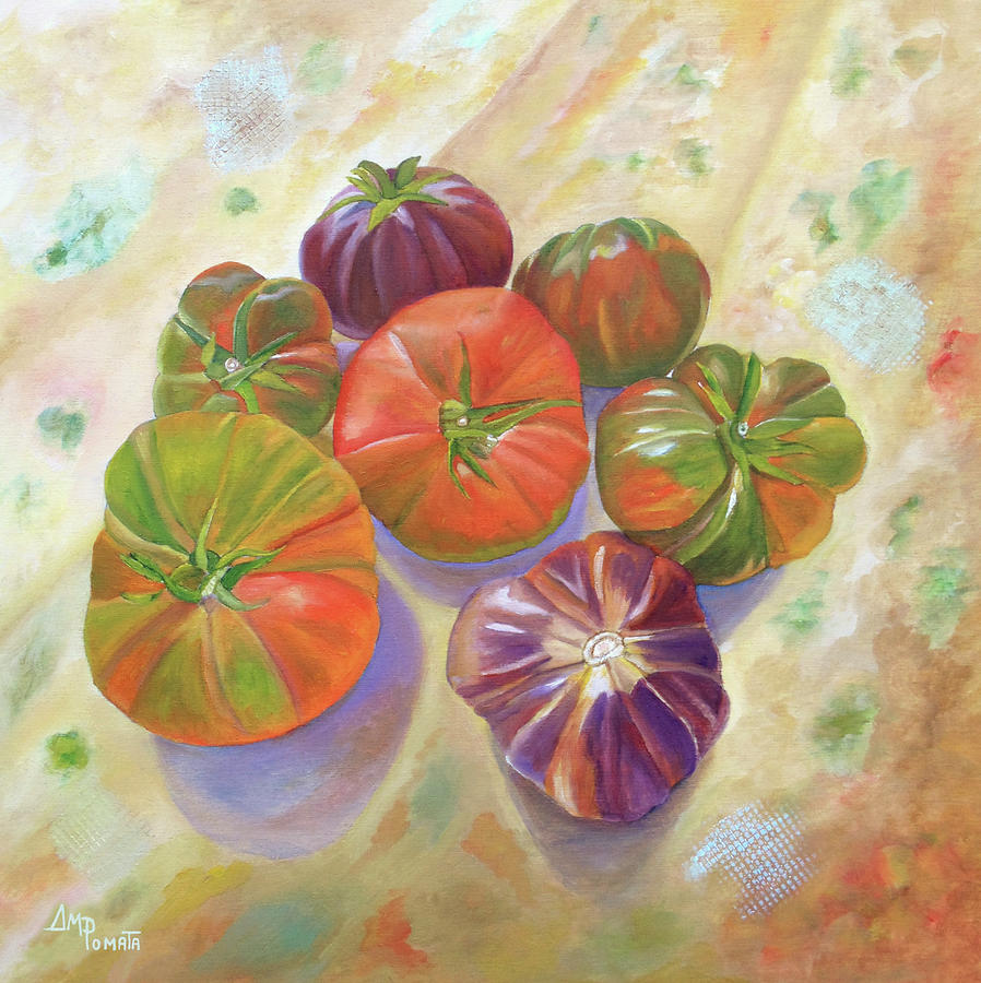 Orchard Tomatoes Painting by Angeles M Pomata