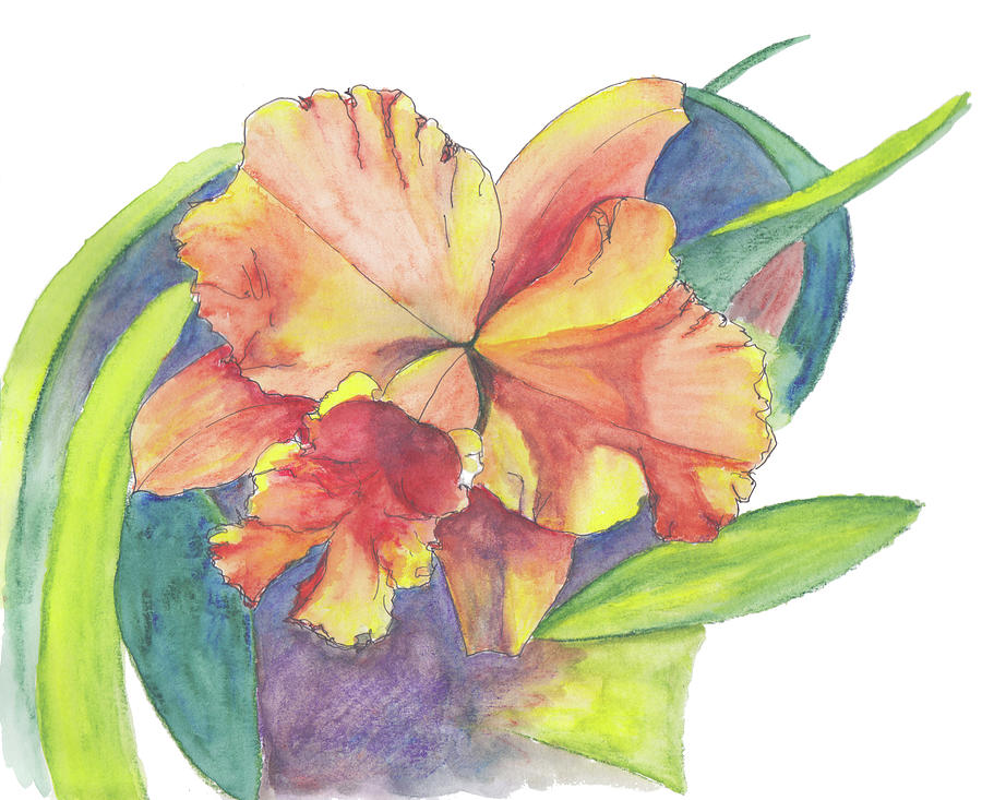 Orchid Saturation Painting by Anne Katzeff