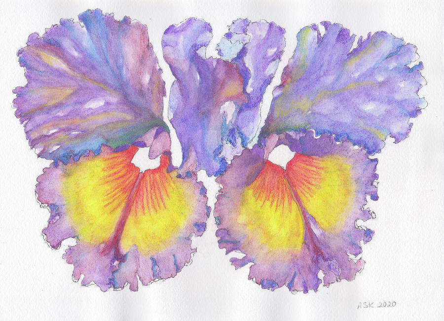 Orchid Valentine Painting by Anne Katzeff