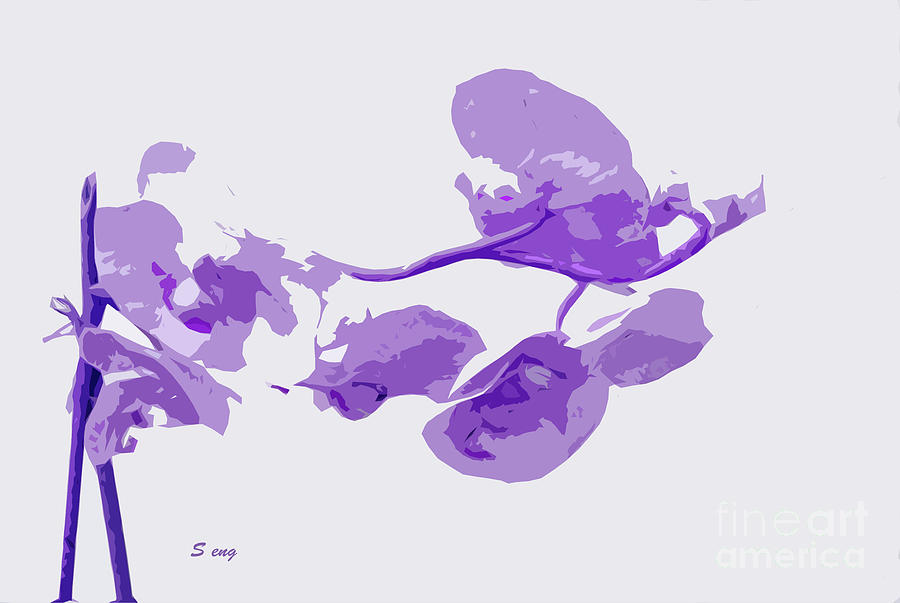 Orchid Violet Abstract Painting by Sharon Williams Eng