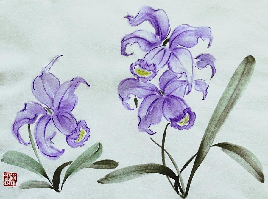 Orchids 3 Painting by Diana Christopherson - Fine Art America