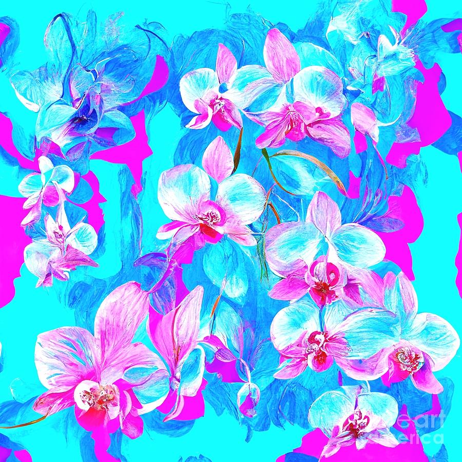 Orchids Mixed Media by Binka Kirova