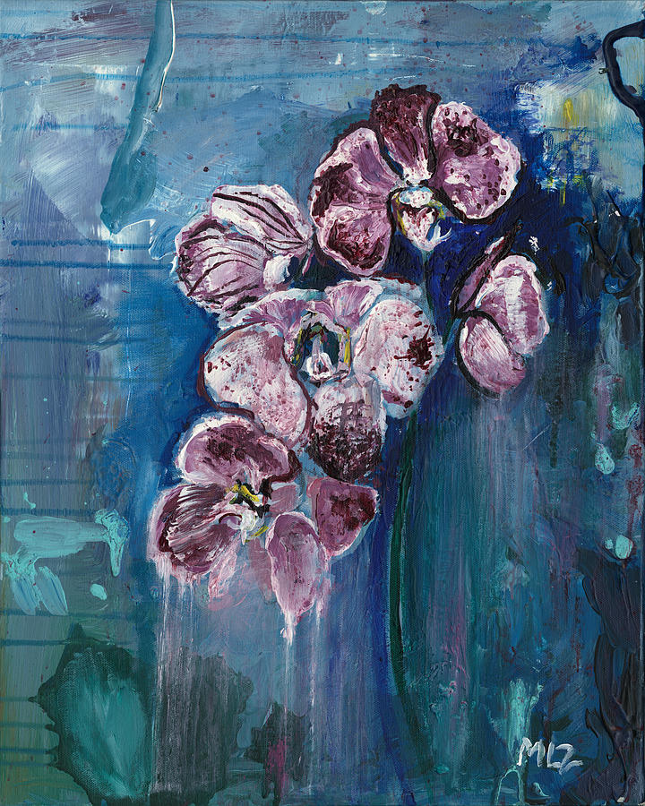 Orchid Painting - Orchids Hanging in the Balance by Meliza Morris