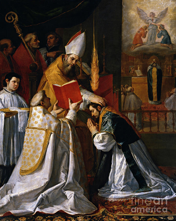Ordination and First Mass of St. John of Matha - CZOFM Painting by Vicente Carducho