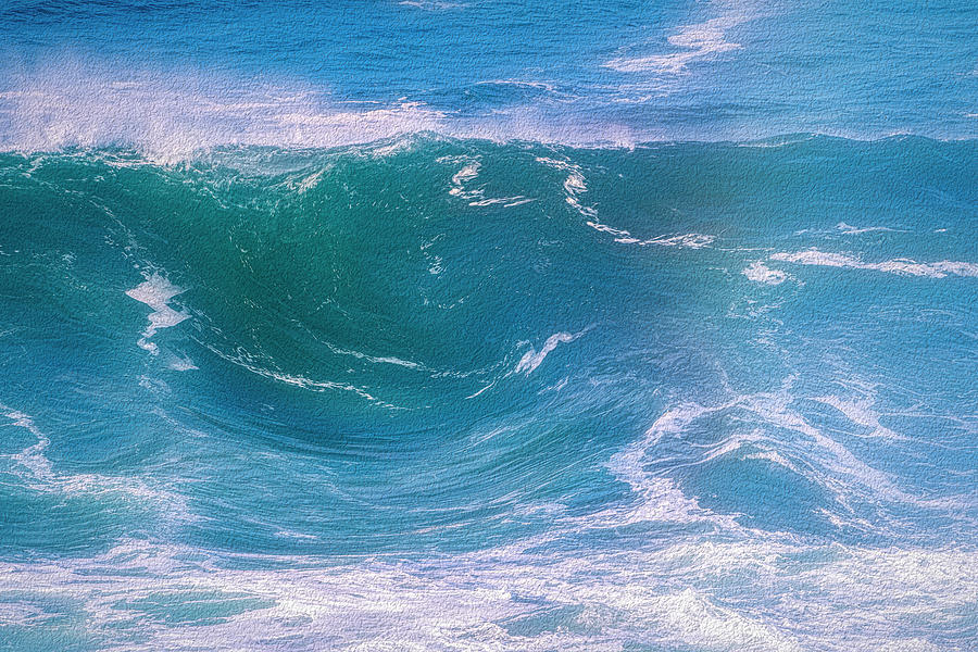 Oregon Coast Dip Digital Painting. Photograph by Bill Posner