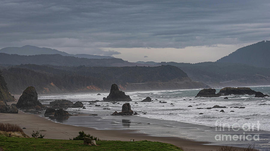 Oregon Coast in the Rain Photograph by Jeff Hubbard