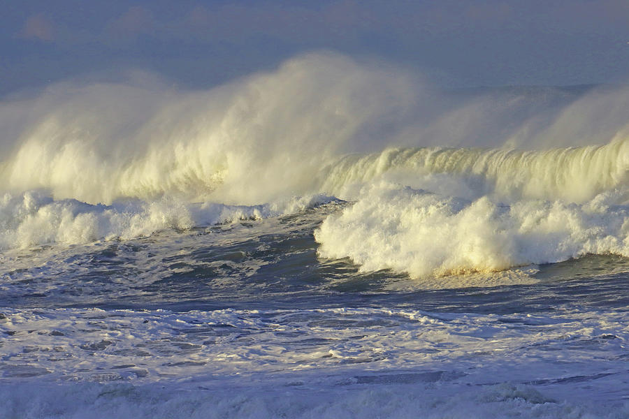 Oregon Coast Morning Waves On Windy Day Digital Art by Tom Janca