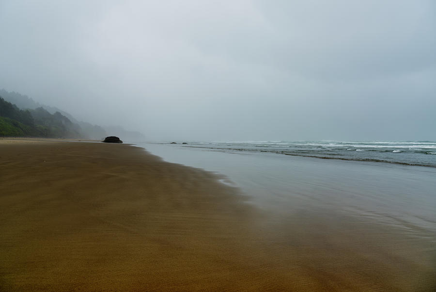 Oregon Coast rainy beach scene Photograph by Jeremiah OMahony - Pixels