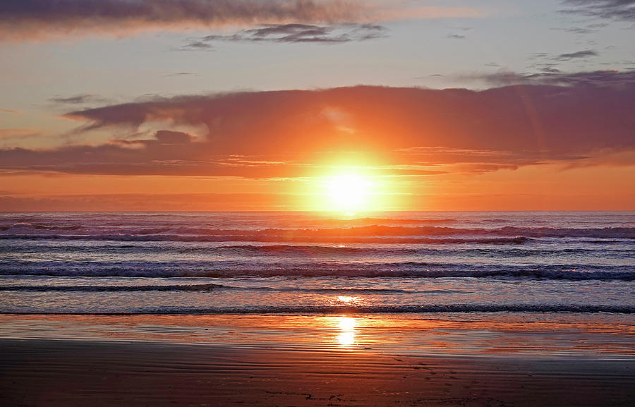 Oregon Coast Sunset Photograph by Buddy Mays