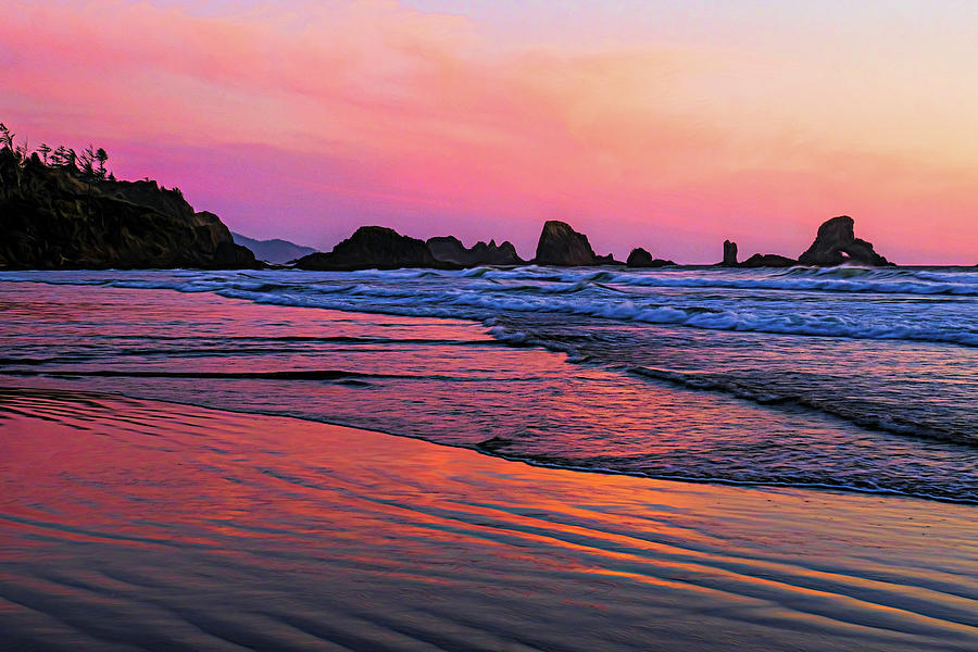 Oregon Coast Sunset Photograph by Jaki Miller