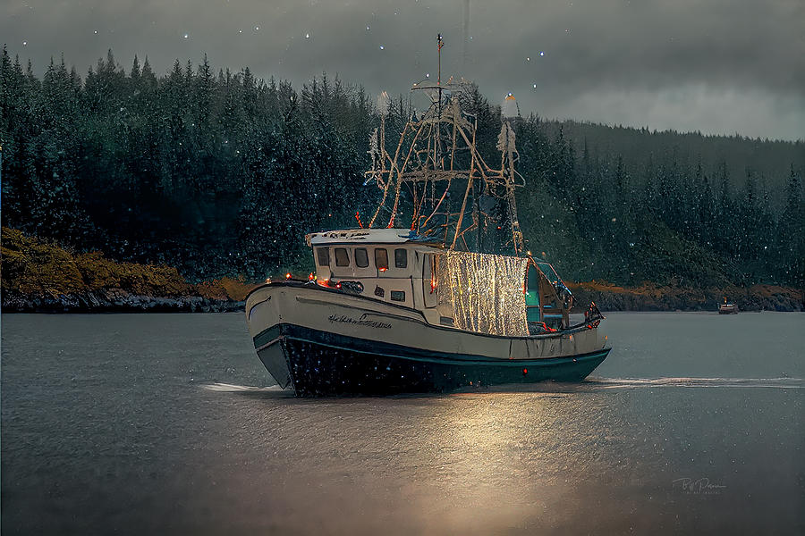 Oregon Coast Vessel Decorated Digital Art by Bill Posner