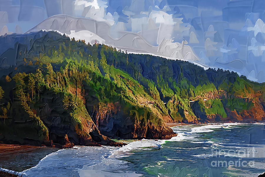 Oregon Coastal Bluff Digital Art by Kirt Tisdale