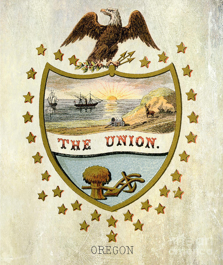 Oregon Coat of Arms 1876 Photograph by Jon Neidert