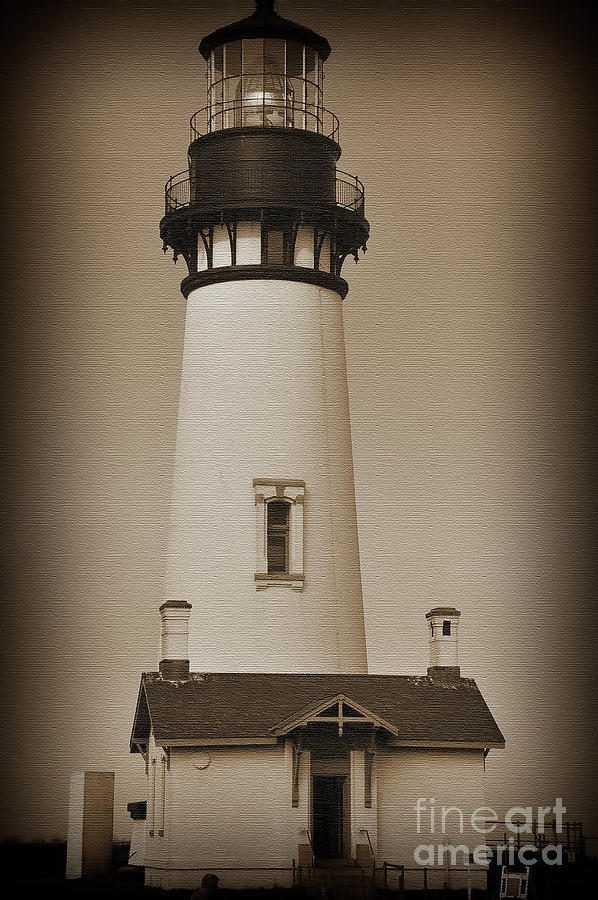 Sepia Tone Oregon Lighthouse Digital Art by Kirt Tisdale