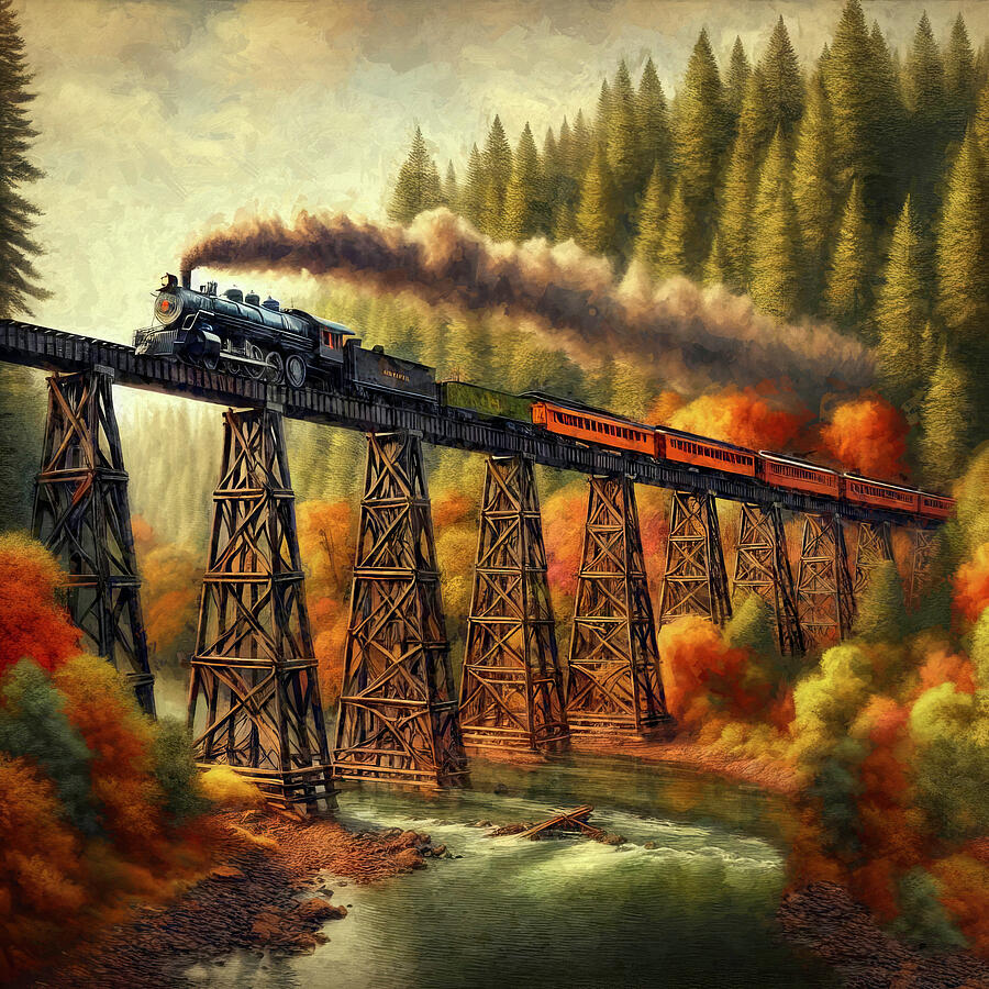 Oregon Steam Train Digital Art by Donna Kennedy