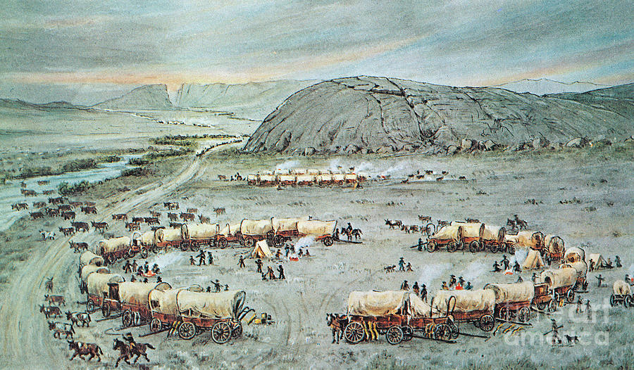 Oregon Trail Emigrants Painting by William Henry Jackson