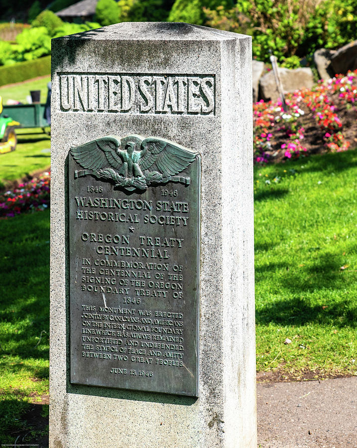 Oregon Treaty Centennial Monument US Photograph by Tom Cochran