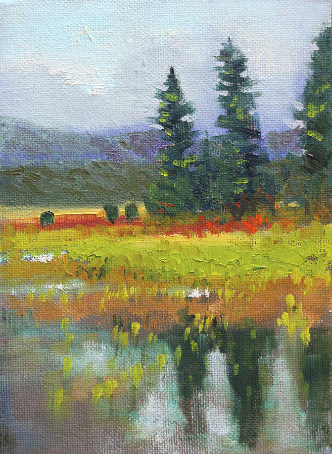 Oregon Wetlands Painting by Nancy Merkle