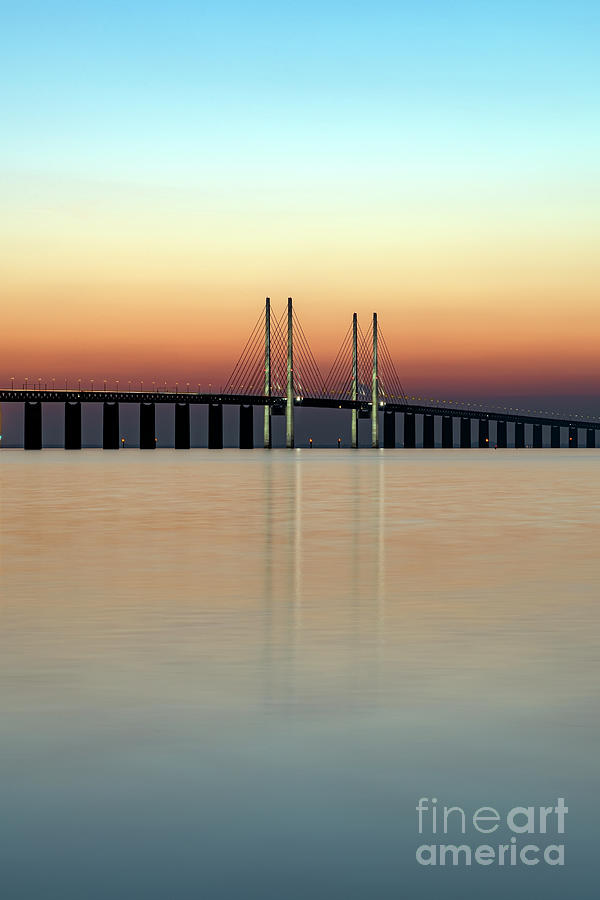 Oresunds Bridge in the Twilight Photograph by Antony McAulay