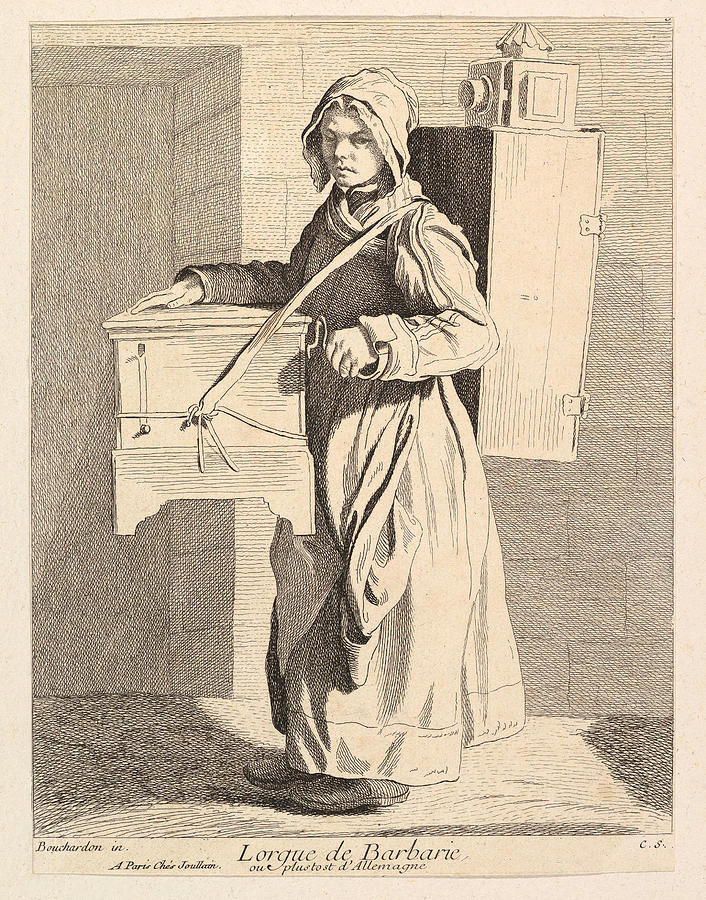 Organ Grinder Drawing by Anne Claude de Caylus