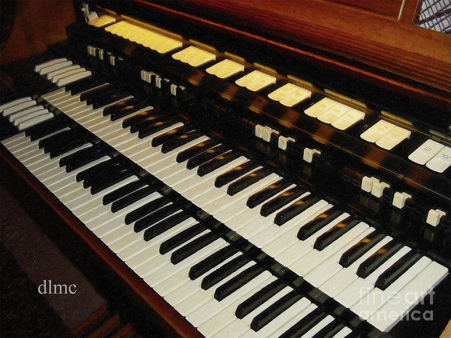 Organ Keys Hammond Painting by Donna L Munro