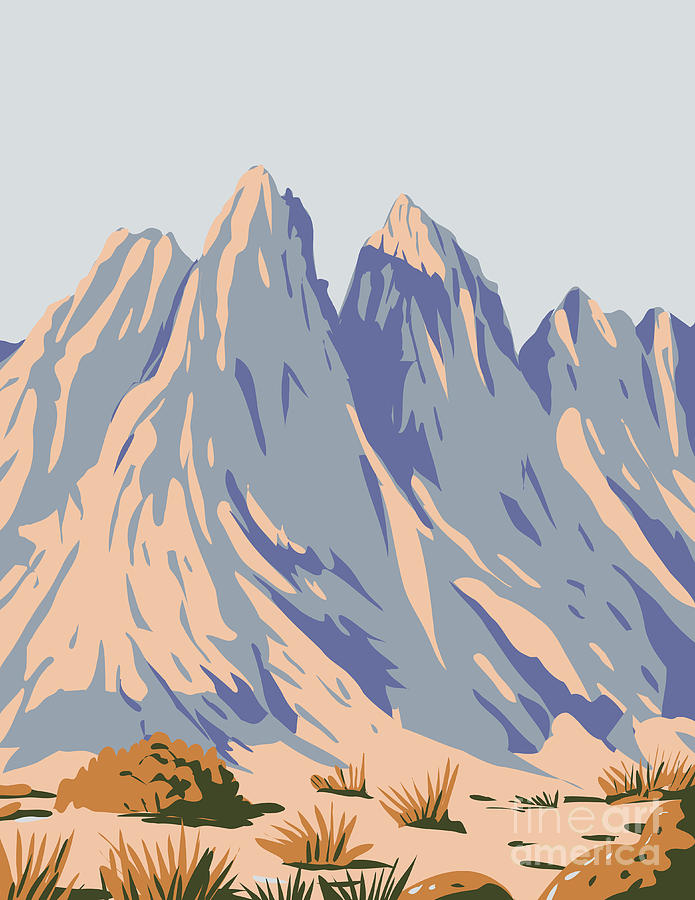 Organ Mountains-desert Peaks National Monument Located In Mesilla Valley In The State Of New Mexico Usa Wpa Poster Art Digital Art