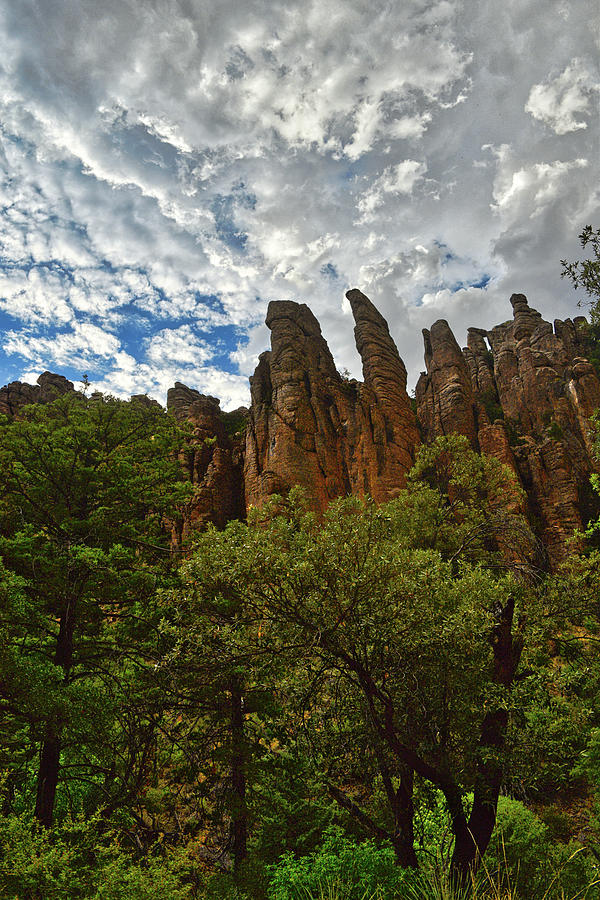 Organ Pipe Rock Formations and Clouds, Chiricahua Mountains Arizona Photograph by Chance Kafka