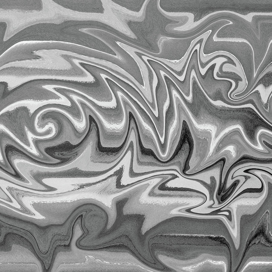 Organic Abstract Swirls And Curves Decorative Gray Art VI Painting by Irina Sztukowski
