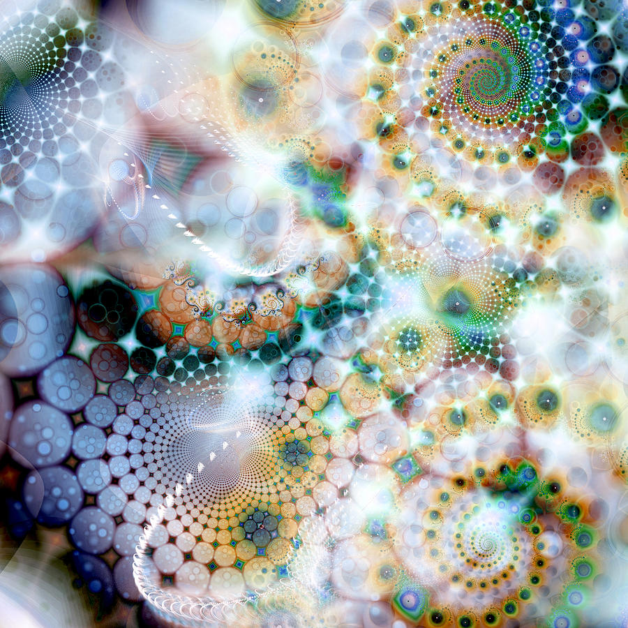Space Digital Art - Organic Kaleidoscope Fractal  by Misprint Art