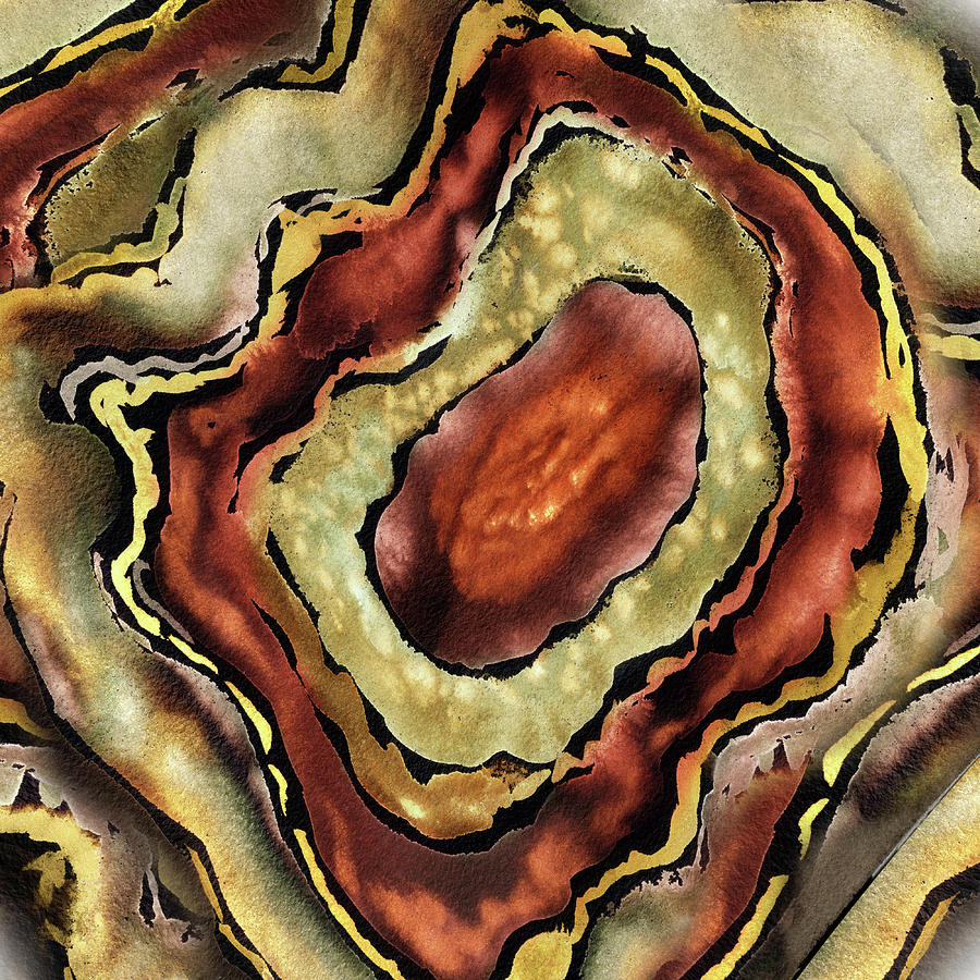 Organic Lines And Glow Of Terra Beige Brown Stone Texture  Painting by Irina Sztukowski