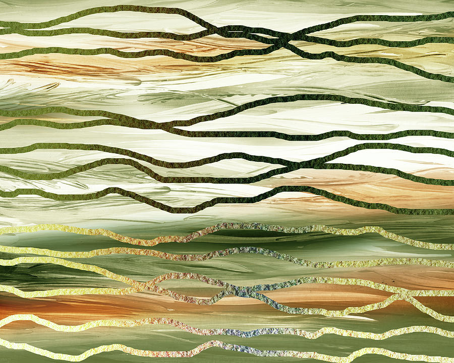 Organic Lines And Waves Calm Warm Peaceful  Painting by Irina Sztukowski