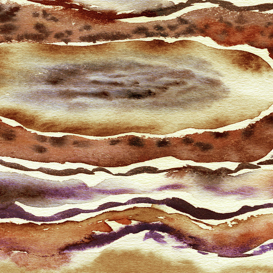 Organic Lines Of Terra Beige Brown Stone Texture I Painting by Irina Sztukowski