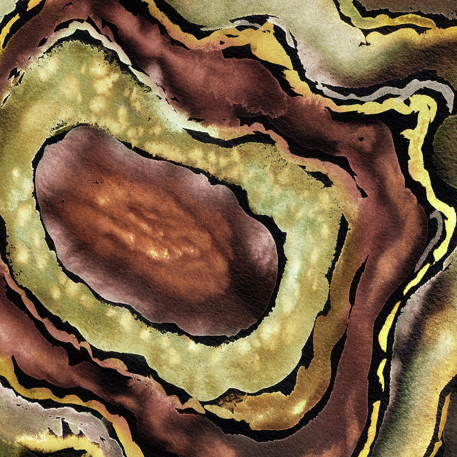 Organic Lines Of Terra Beige Brown Stone Texture III Painting by Irina Sztukowski