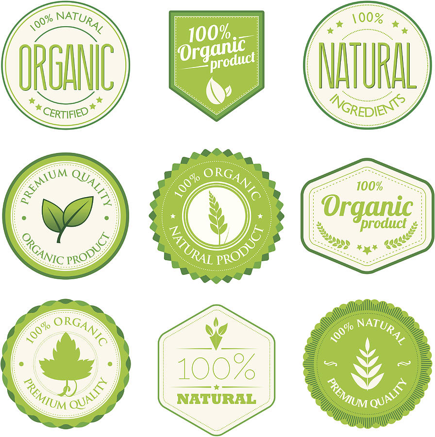 Organic product badges Drawing by Mustafahacalaki