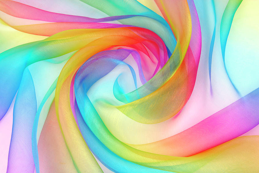 Organza Fabric In Rainbow Color Photograph by Severija Kirilovaite