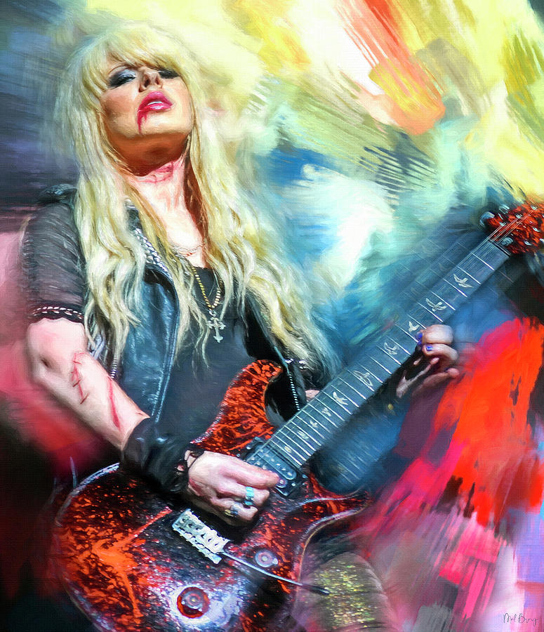 Orianthi Guitarist Mixed Media by Mal Bray