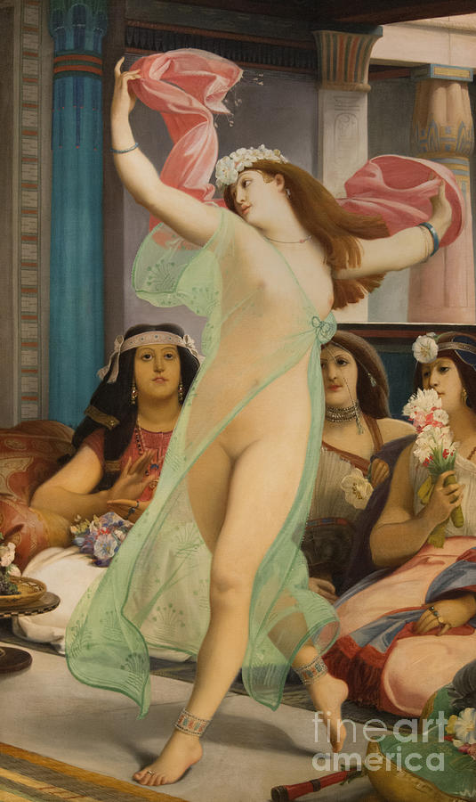 Oriental dancer in a harem Painting by Lecomte du Nouy