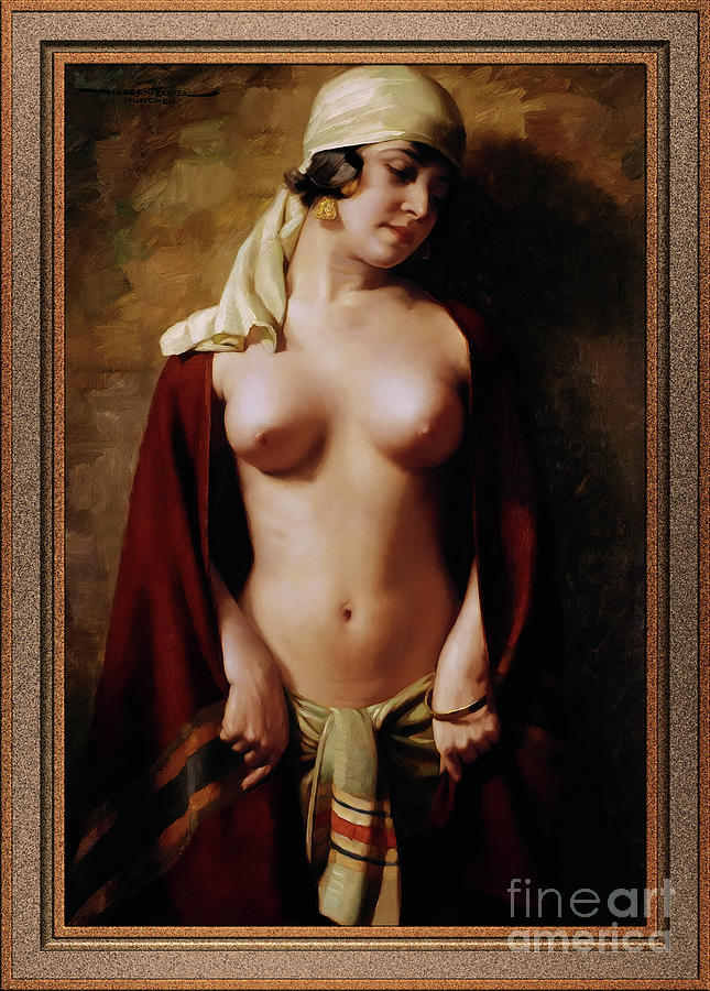 Oriental Nude by Hans Hassenteufel Remastered Xzendor7 Fine Art Classical Reproductions Painting by Xzendor7