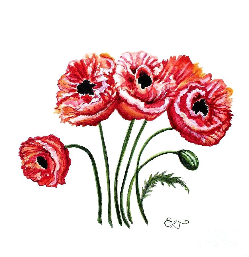Oriental Poppies Painting by Elizabeth Robinette Tyndall