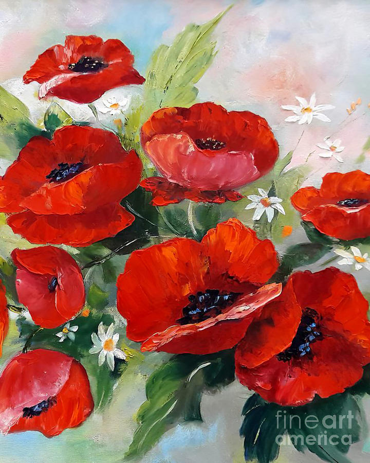 Oriental Poppy Painting By Nehemiah Art - Fine Art America