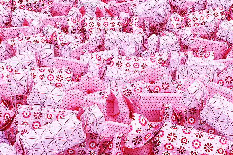 Origami Pink Sweet Holiday Pile Of Candy Background Photograph