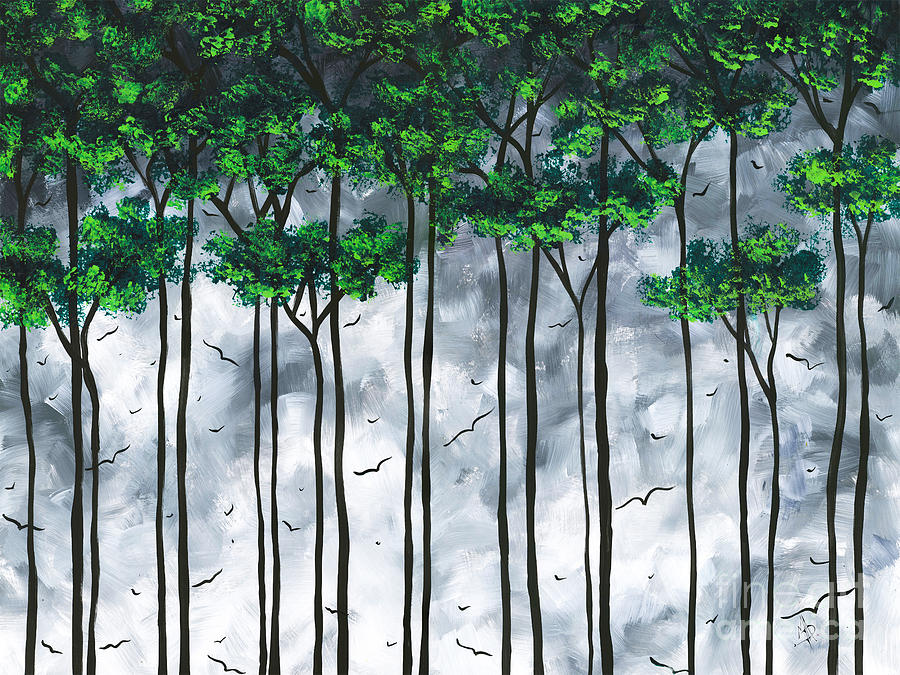 Original Abstract Art Contemporary Modern Art Oversized Large Trees Prints Painting Megan Duncanson Painting by Megan Aroon