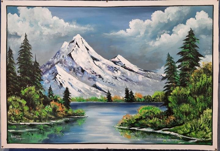 Original Acrylic Landscape Painting Mountain Landscape Painting  Painting by Manish Vaishnav