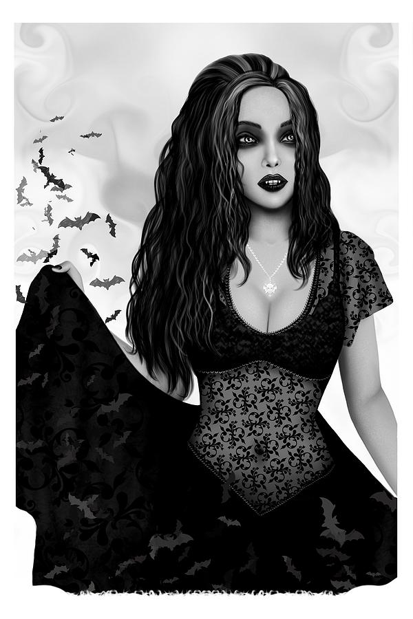 Original Art Female Vampire Black And White Art Digital Art By Raphael Lopez Pixels 8680