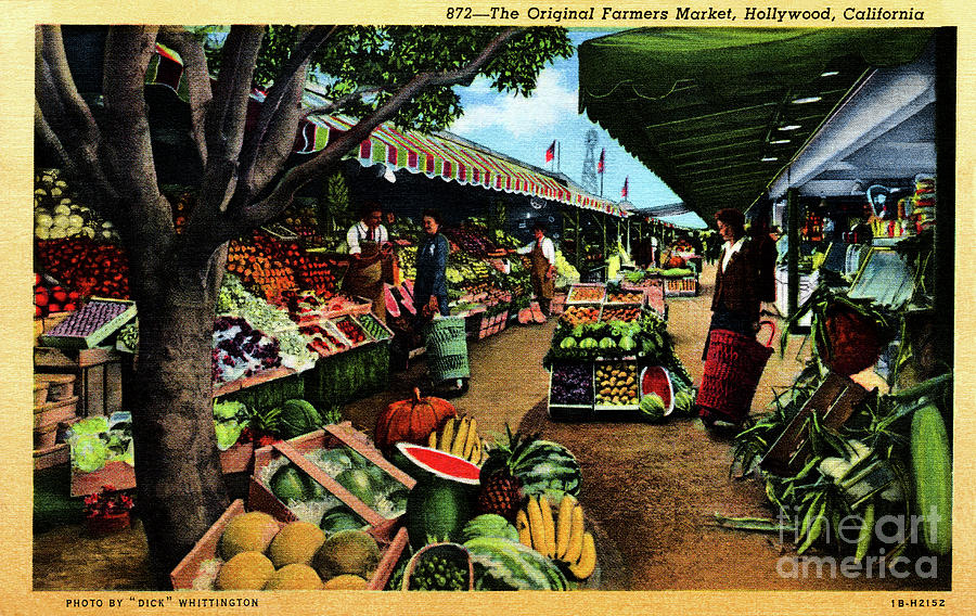 Original Farmers Market Los Angeles 1940s Photograph by Sad Hill - Bizarre Los Angeles Archive